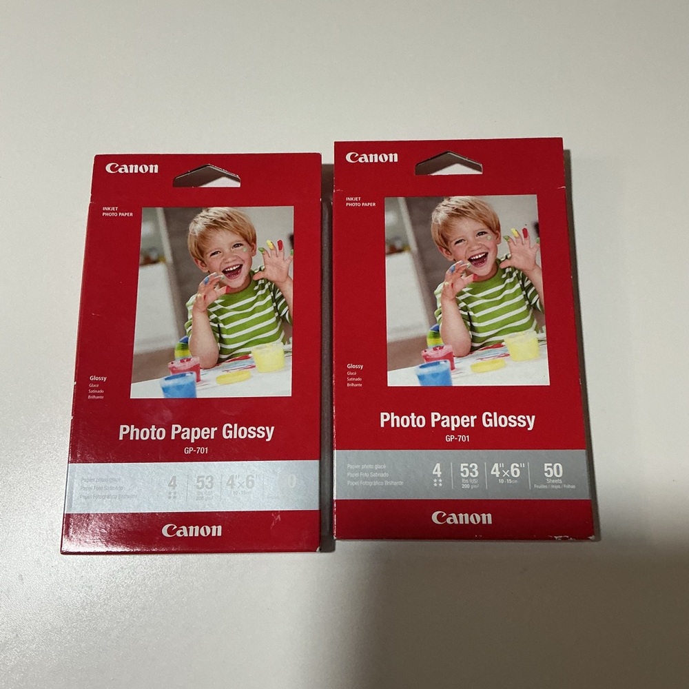 Canon set of. 2 Glossy Photo Paper 4x6 New